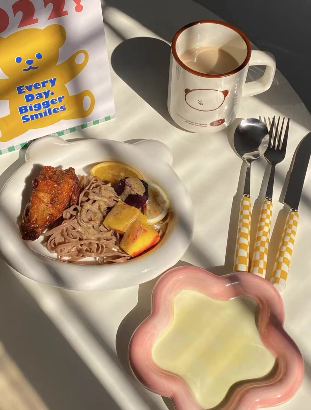 6 Piece Checkered Flatware Set