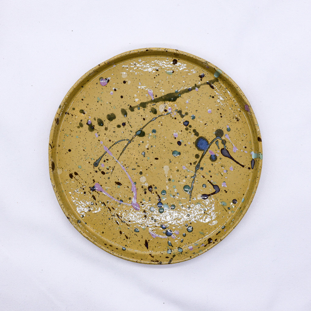 23 cm Oliva Stoneware Handmade Ceramic Dinner Plate