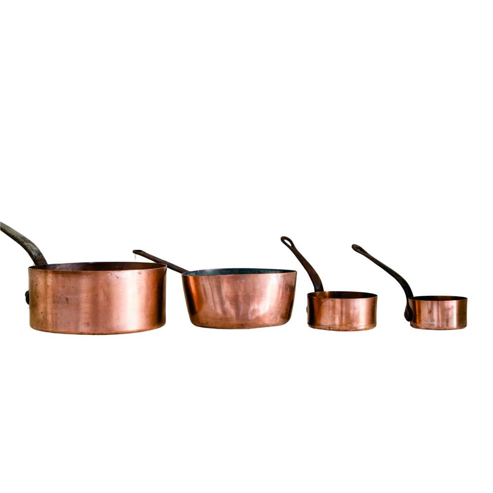 Set of Cooking pans of copper