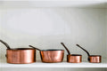 Set of Cooking pans of copper
