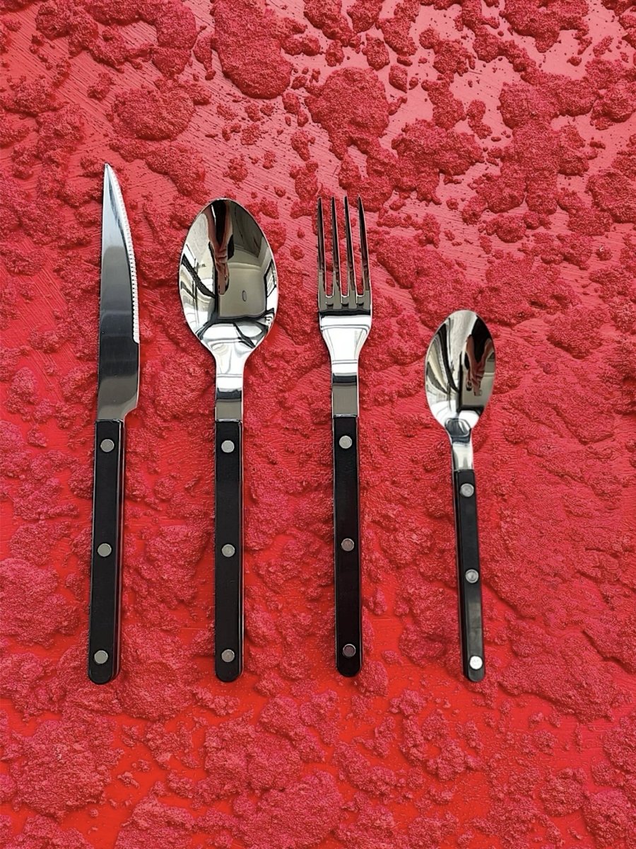 Elegant Modern Nordic Flatware Set Of 8 ( $4.9 Each ) - Bistrot Rivet Cutlery Silverware