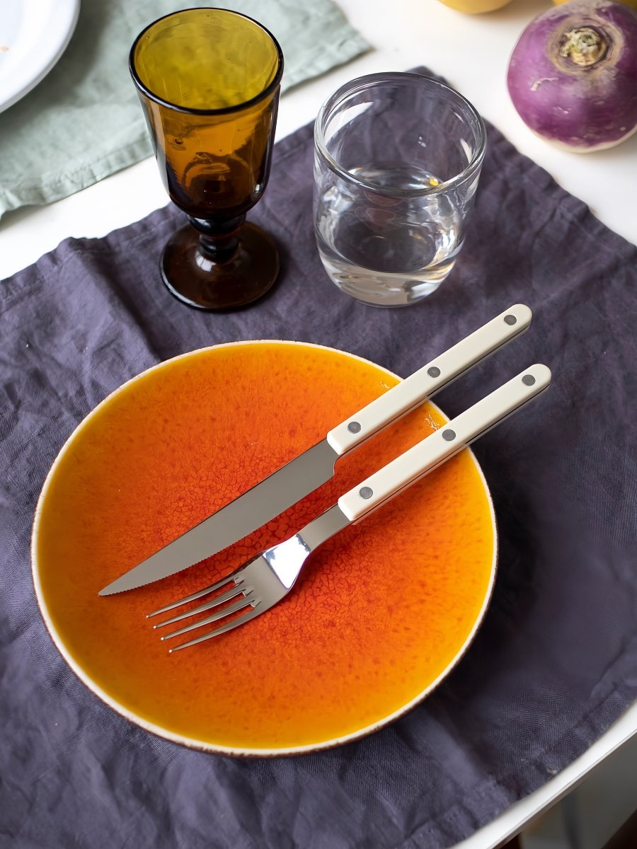 Elegant Modern Nordic Flatware Set Of 8 ( $4.9 Each ) - Bistrot Rivet Cutlery Silverware